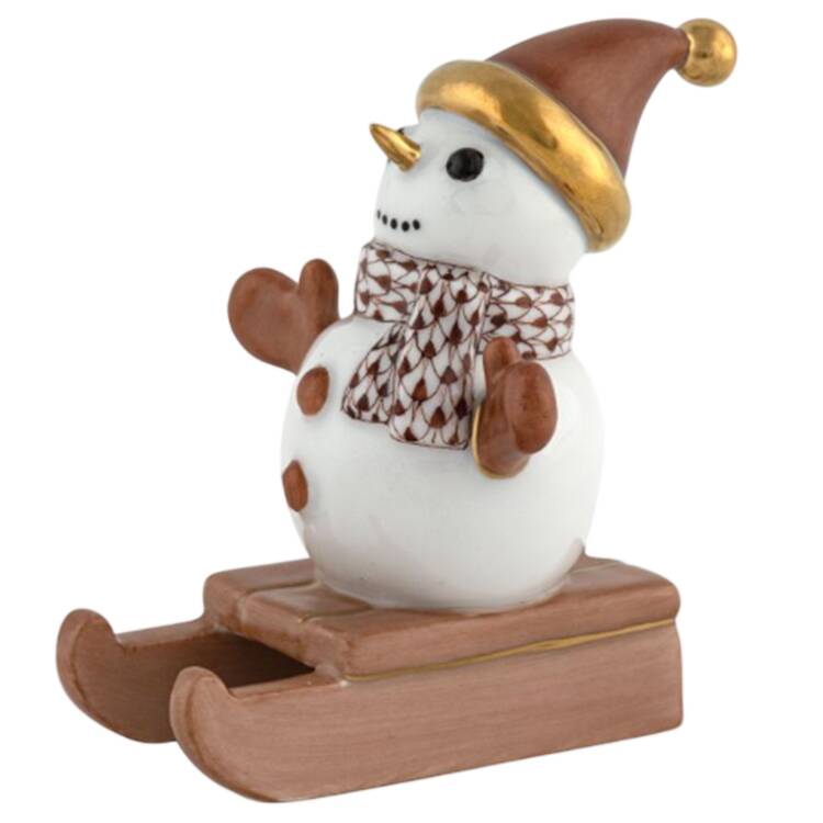 Manmade Objects Sledding Snowman-Chocolate - No Box