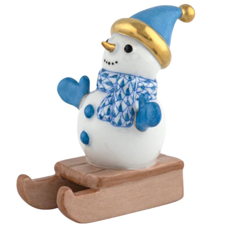 Manmade Objects Sledding Snowman-Blue - No Box