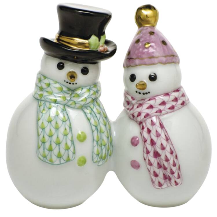 Manmade Objects Snowman Couple-Key Lime-Raspberry - No Box