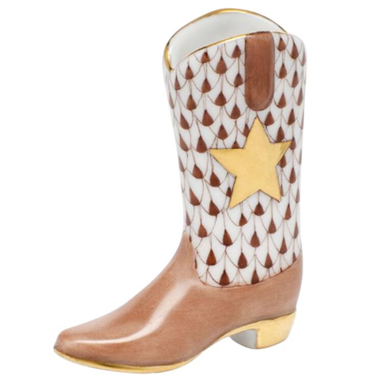 Manmade Objects Cowboy Boot-Chocolate - No Box