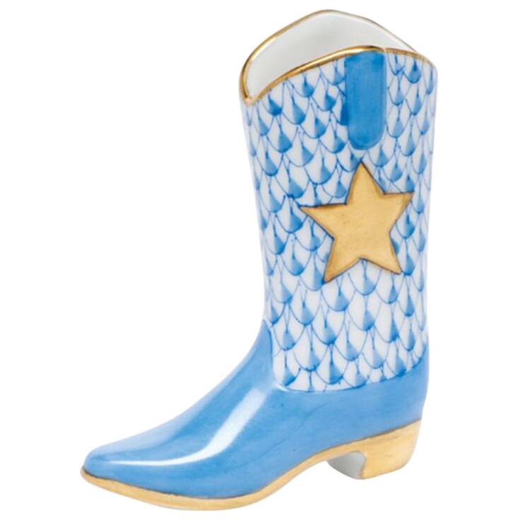 Manmade Objects Cowboy Boot-Blue - No Box