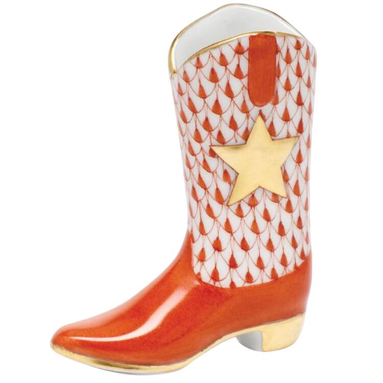 Manmade Objects Cowboy Boot-Rust - No Box