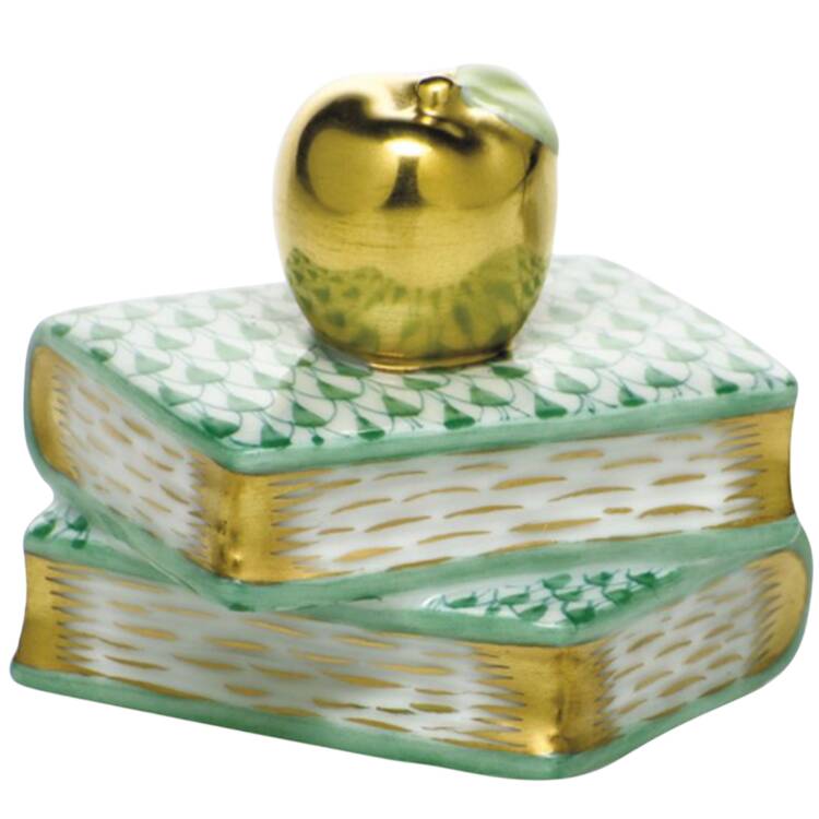 Manmade Objects Apple On Books-Green - No Box