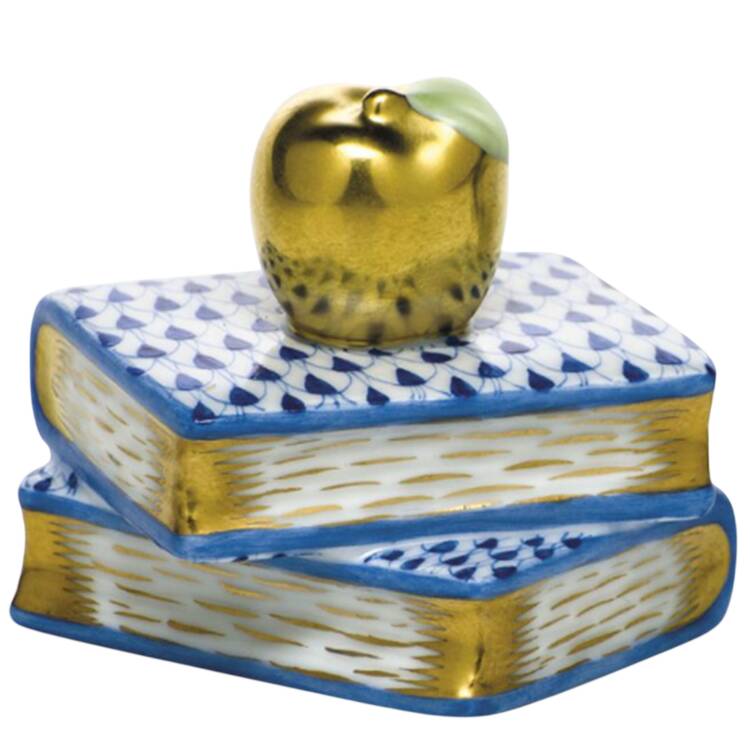 Manmade Objects Apple On Books-Sapphire - No Box