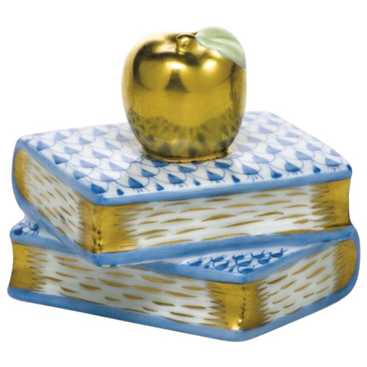 Manmade Objects Apple On Books-Blue - No Box