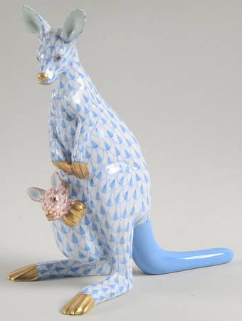 Wild Animals Kangaroo W/Baby-Blue/Rust - No Box