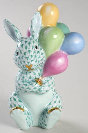 Rabbits-Bunnies (Holidays-Seasonal) Balloon Bunny- Green - No Box