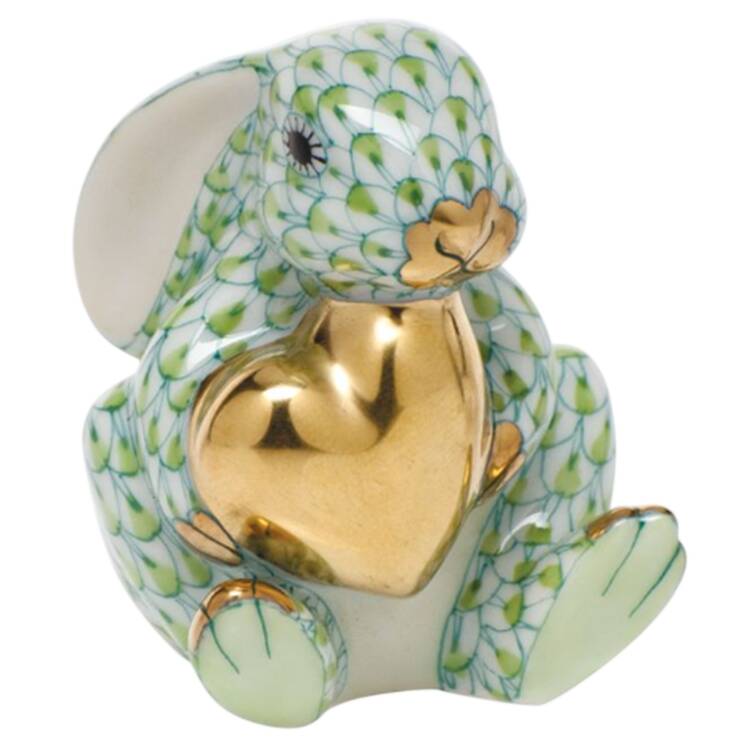 Rabbits-Bunnies (Holidays-Seasonal) Bunny With Heart-Key Lime - No Box