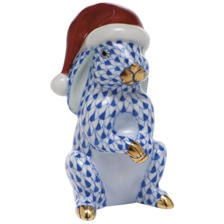Rabbits-Bunnies (Holidays-Seasonal) Santa Bunny- Sapphire - No Box