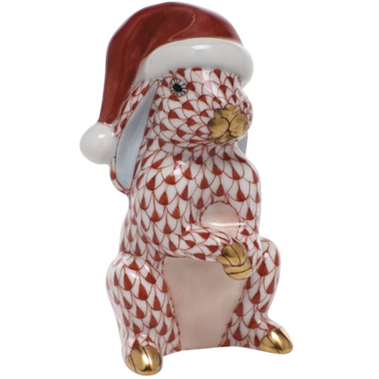 Rabbits-Bunnies (Holidays-Seasonal) Santa Bunny- Rust - No Box 159