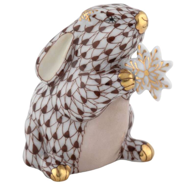 Rabbits-Bunnies (Holidays-Seasonal) Snowflake Bunny-Chocolate - No Box