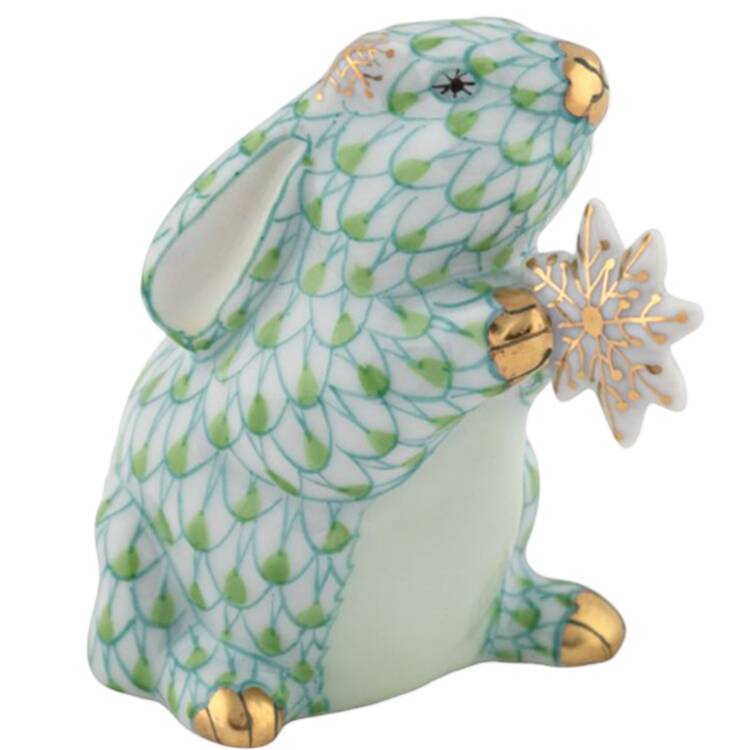 Rabbits-Bunnies (Holidays-Seasonal) Snowflake Bunny-Key Lime - No Box