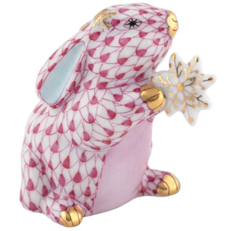 Rabbits-Bunnies (Holidays-Seasonal) Snowflake Bunny-Raspberry - No Box