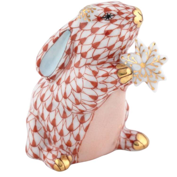 Rabbits-Bunnies (Holidays-Seasonal) Snowflake Bunny-Rust - No Box