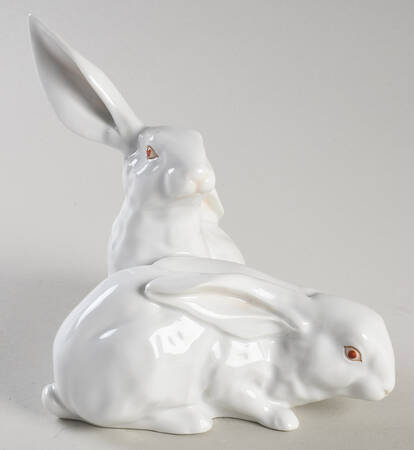 Rabbits & Bunnies (More Than 1) Pair Of Rabbits-Natural/White - No Box