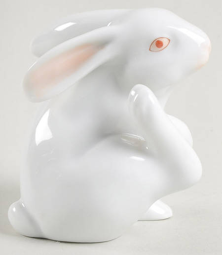 Rabbits & Bunnies (Single) Scratching Bunny-Natural/White - No Box