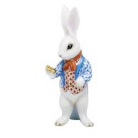 Rabbits & Bunnies (Single) White Rabbit W/Topcoat Blu/Rus - No Box