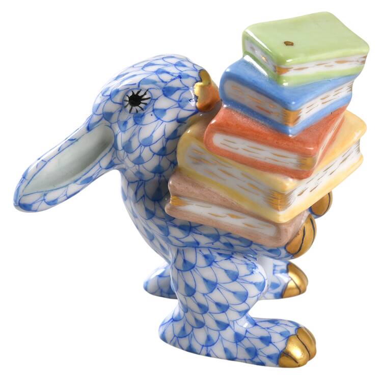 Rabbits & Bunnies (Single) Scholarly Bunny- Blue - Nb330, No Box
