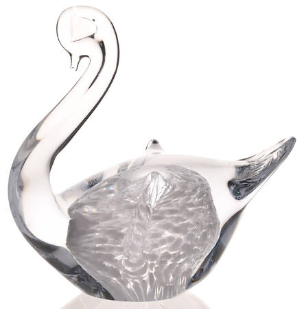 Hovmantorp Paperweights Swan-Clear And White - No Box