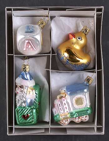 Inge Glas Christmas Ornaments 2003 Baby Boy Set - No Box