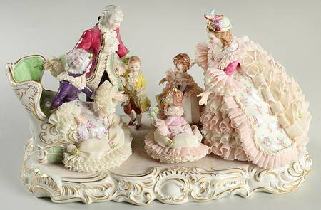 Irish Dresden Lace Figurines by Muller &amp; Co
