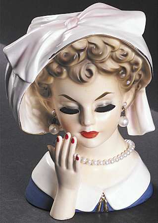 Head Vases Hat Pink Bow - No Box