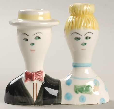 Head Vases Couple Candle Or Vase - No Box