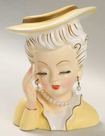 Head Vases Headache Lady Ylw Hand Up - No Box