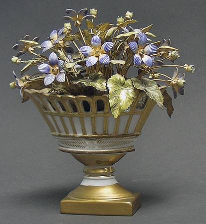 Fleurs Des Siecles Violet Compote 7 1/4" Hgt. - Boxed