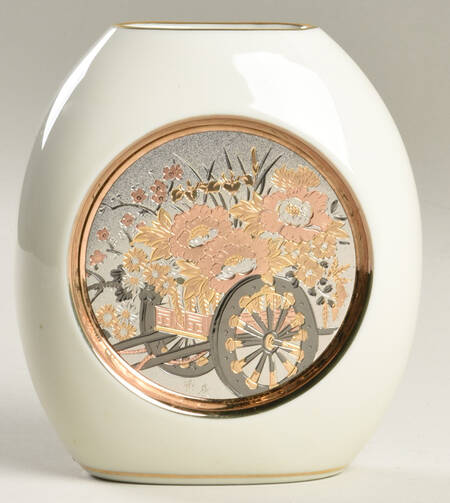 Chokin Art Giftware (No Plates) Vase -  Floral Cart - No Box