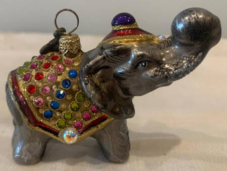 Christmas Ornaments Jeweled Elephant - No Box