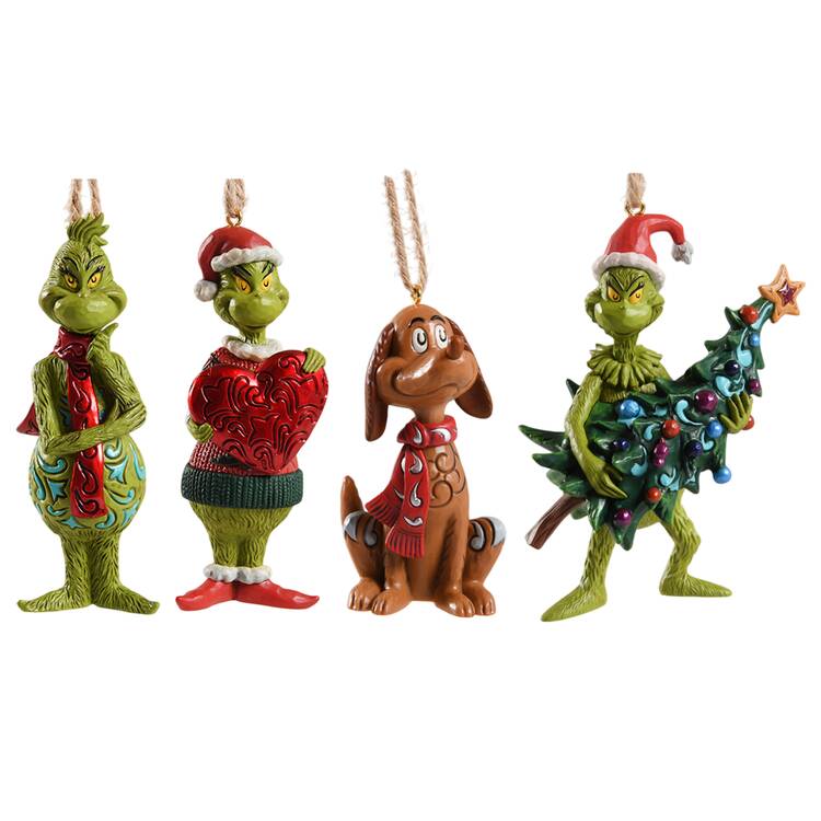 Grinch Ornaments Set Of 4 Grinch Ornaments - Boxed