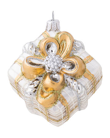 Berry and Thread Ornaments Gold & Silver Tartan Present - Boxed