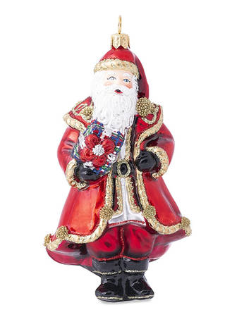 Berry and Thread Ornaments Red Santa - No Box