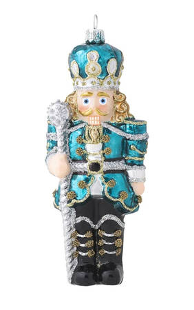 Berry and Thread Ornaments Teal Nutcracker - Boxed
