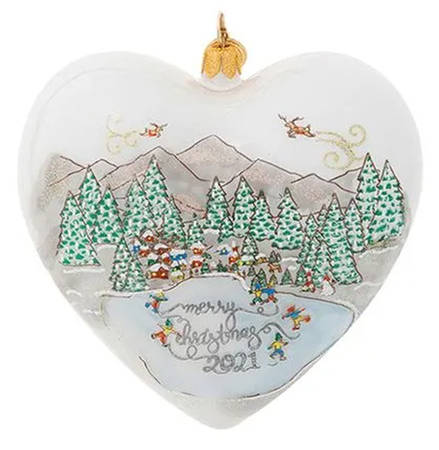 Berry and Thread North Pole Annual Ornament Heart Ornament - With Box Bx2021