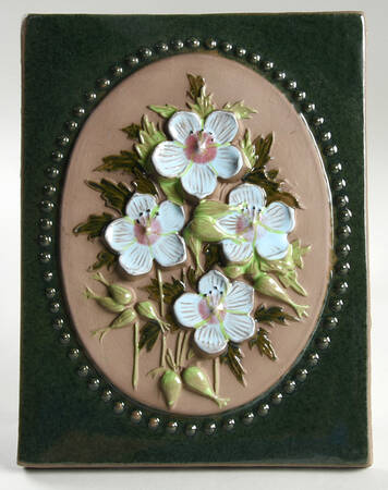 Floral Plaques Light Blue Flowers - No Box