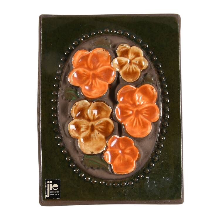 Floral Plaques Orange Pansies - No Box