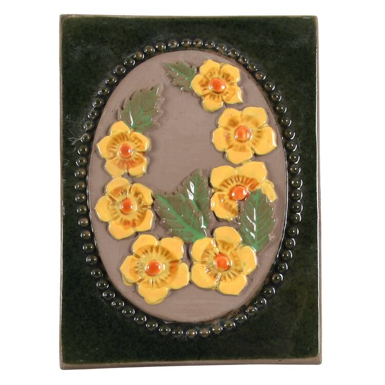 Floral Plaques Yellow Rock Rose - No Box