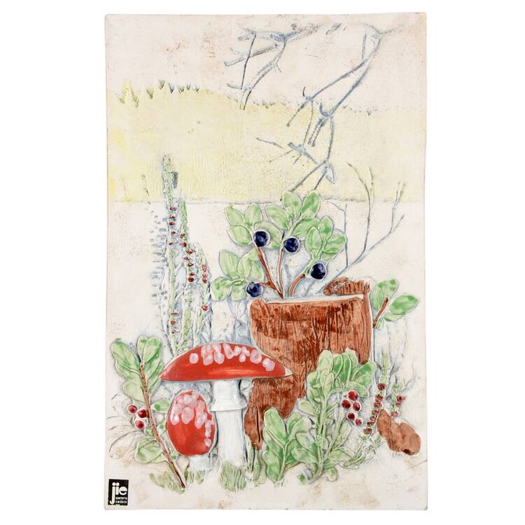 Floral Plaques Mushroom And Forest - No Box