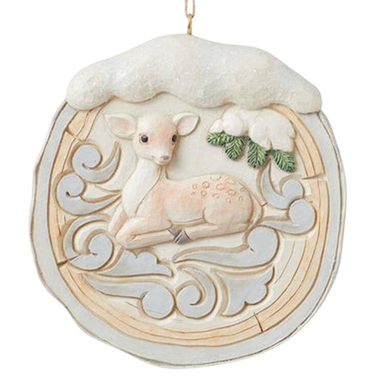 White Woodland Ornaments by Jim Shore