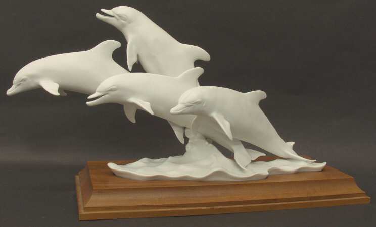 Dolphins Dolphins Group 4-White Bisque - No Box