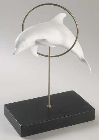 Dolphins Dolphin With Hoop-White Bisque - Boxed
