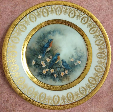 Songbird Plates Blue Birds - No Box
