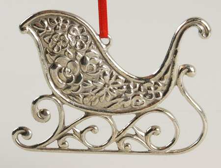 Christmas Ornament Sleigh-Repousse - Boxed