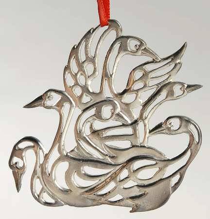 Twelve Days of Christmas 6 Geese-A-Laying-Silverplate - Boxed