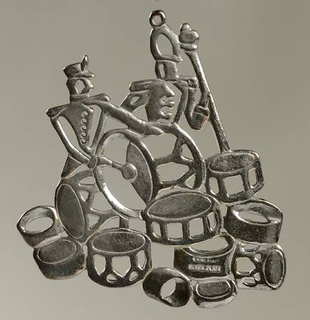 Twelve Days of Christmas 12 Drummers Drumming-Silverplate - No Box