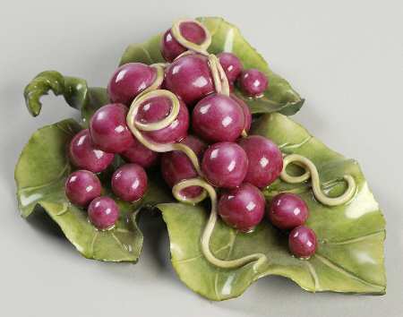 Katherine Houston Figurines & Giftware Ruby Grapes On Leaf - No Box