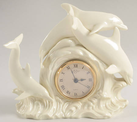 Lenox Figurines Riding The Crest-Dolphins Clock - No Box