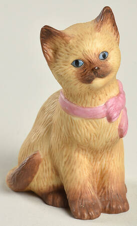 Lenox Figurines Siamese Kitten With Pink Bow - Boxed
